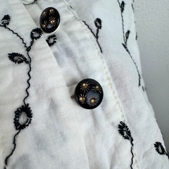 Anthropologie Fine Garments by Bell Embroidered Blouse 2 French Feminine - Picture 3 of 6